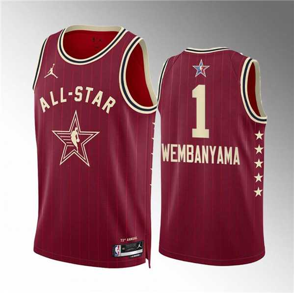 Men's 2024 All-Star #1 Victor Wembanyama Crimson Stitched Basketball Jersey,We sell and wholesale Men's 2024 All-Star #1 Victor Wembanyama Crimson Stitched Basketball Jersey on line form chian!
